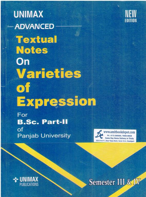 Unimax Advanced Textual Notes on Varieties of Expression for BSc 2nd Year (3rd and 4th Sem) PU