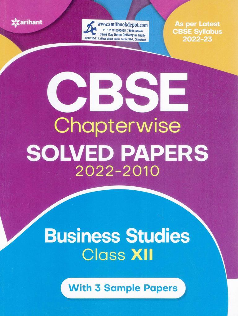 CBSE Chapterwise Solved Papers Business Studies for Class 12th (NEW)