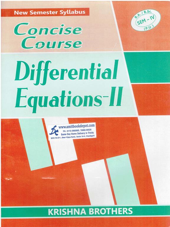 Krishna Concise Course Differential Equations 2 BA and BSc 4th Semester PU