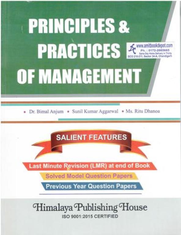 Himalaya Principles and Practices of Management BCOM 1st Semester PU Chandigarh