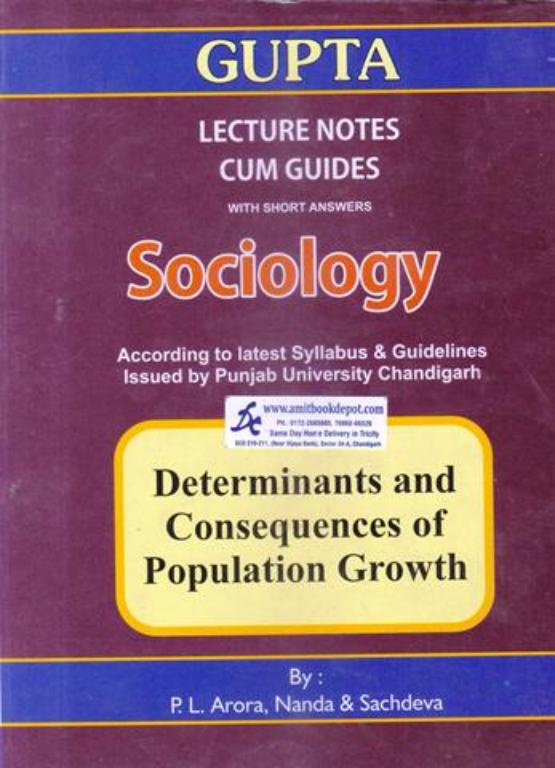 Determinants and Consequences of Population Growth for MA Sociology 4th Semester PU Punjabi Medium