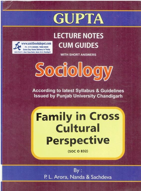 Family in Cross Cultural Perspective for MA Sociology PU (Punjabi Medium)