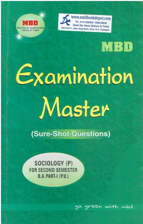 MBD Examination Master Sociology BA 2nd Semester PU (Punjabi Medium)