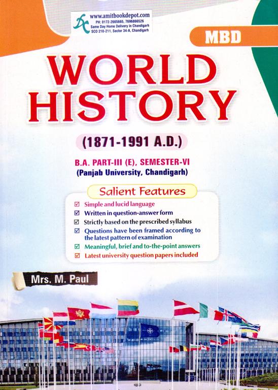 MBD World History (1871-1991 A.D.) BA 6th Sem PU (English Medium )