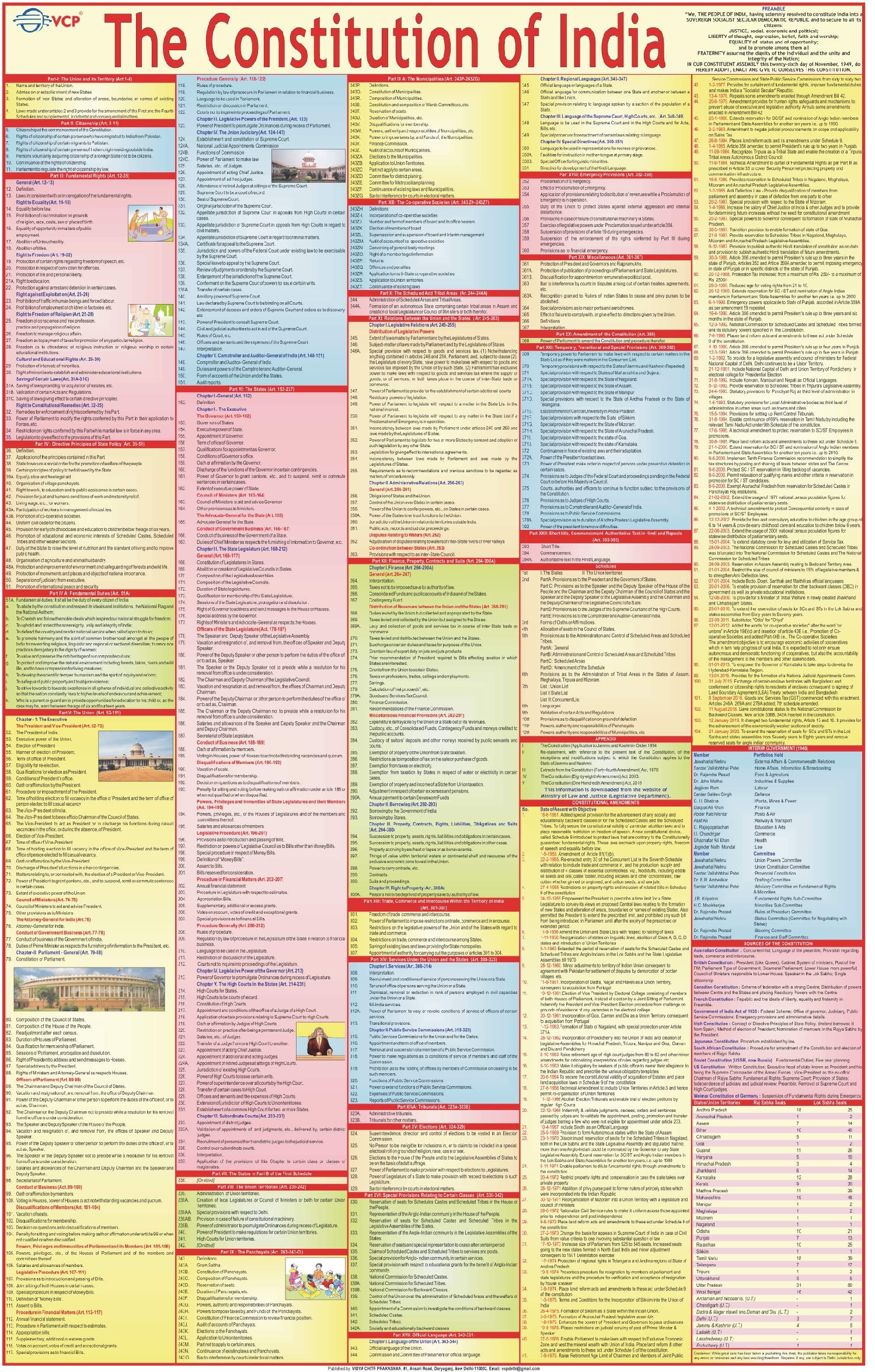 The Constitution of India Foldable Map Book