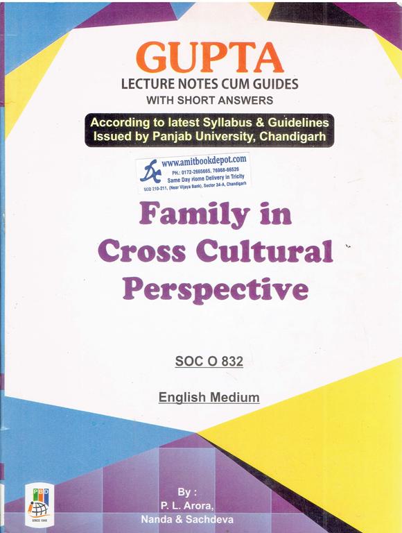 Gupta Family in Cross Cultural Perspective SOC O 832 MA Sociology 3rd Sem PU (Englsih Medium)