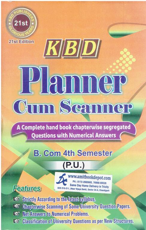 KBD Planner Cum Scanner Bcom 4th Semester PU