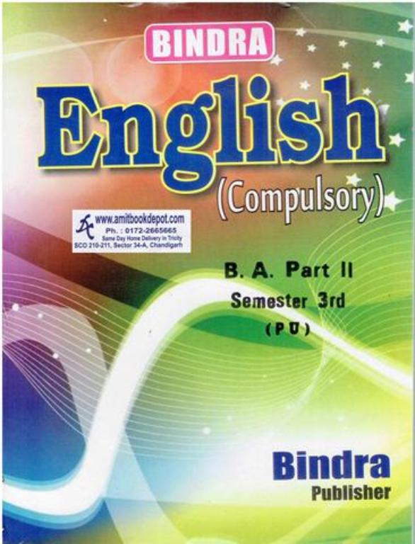 Bindra English (Compulsory) for BA 3rd Sem PU