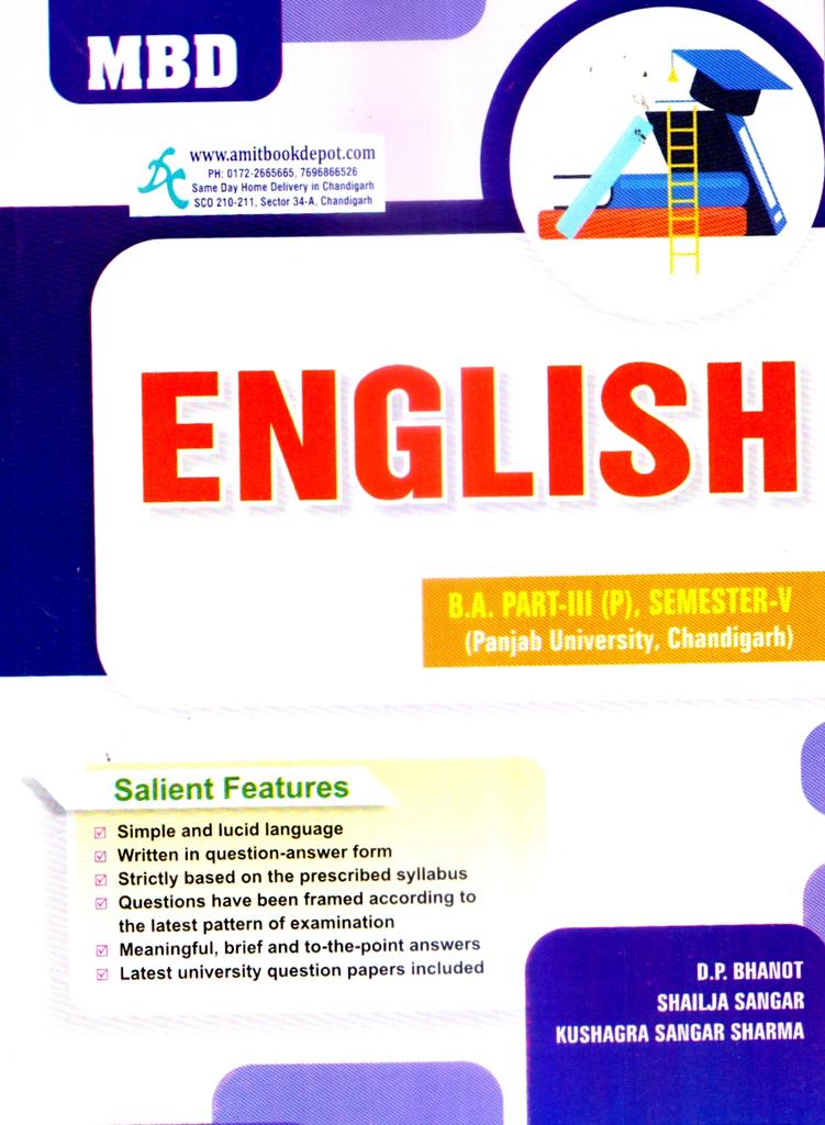 MBD English Guide BA 5th Sem PU (Punjabi Translation)