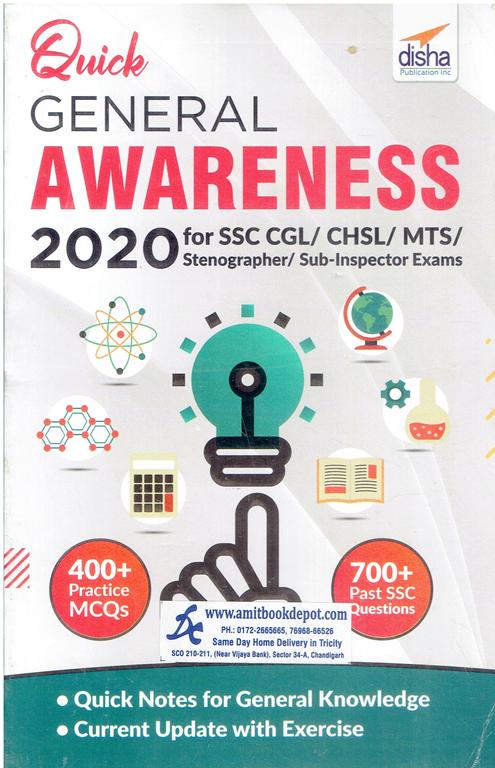 Disha Quick General Awareness 2020 for SSC CGL I CHSL I MTSI Stenographer I Sub Inspector Exams