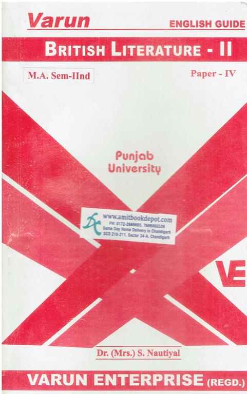 Varun English Guide British Literature 2 MA Semester 2nd Paper 4 PU